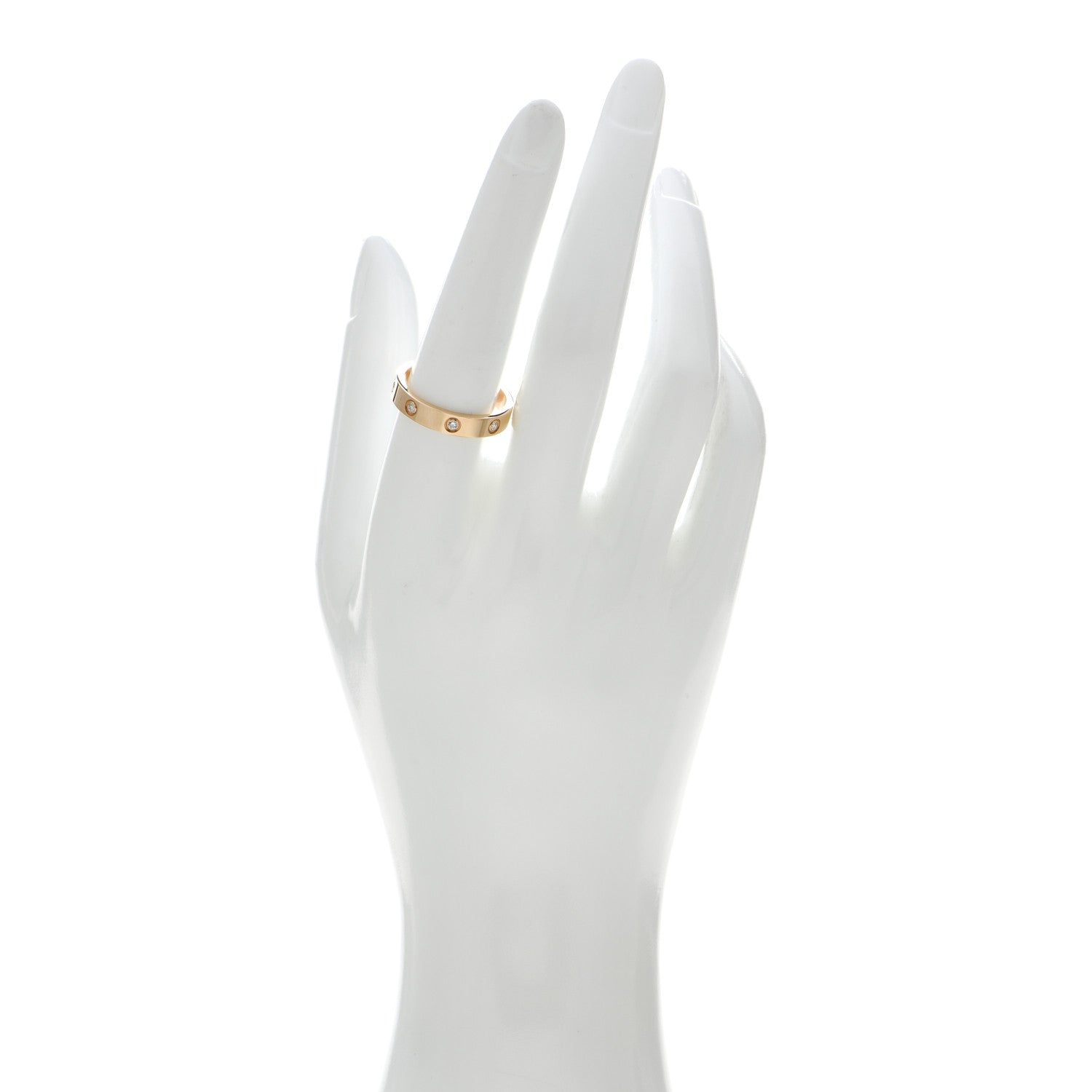 Cartier 18K Yellow Gold 8 Diamond 4mm LOVE Wedding Band Ring 58 8.5 2 of 5