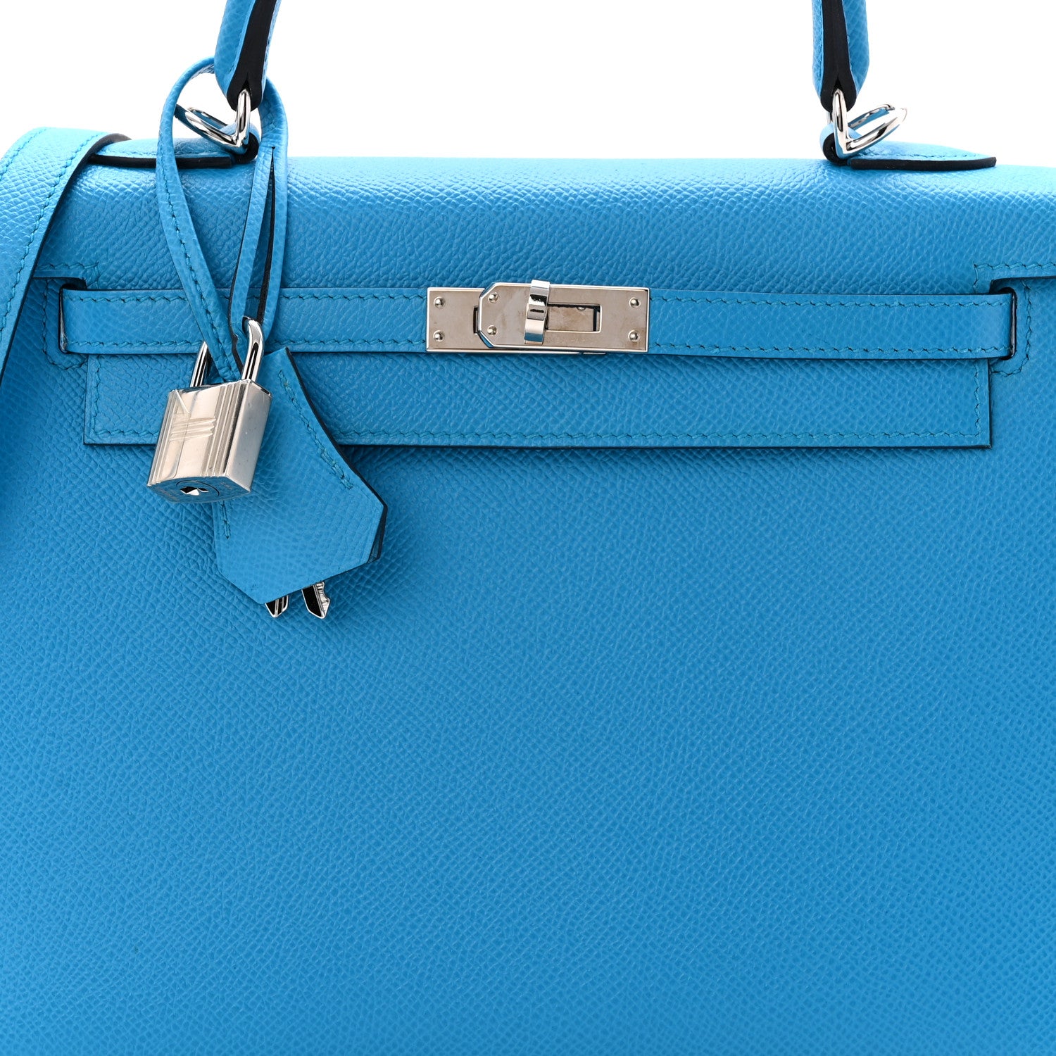 Hermes Epsom Kelly Sellier 25 Bleu Frida 8 of 11