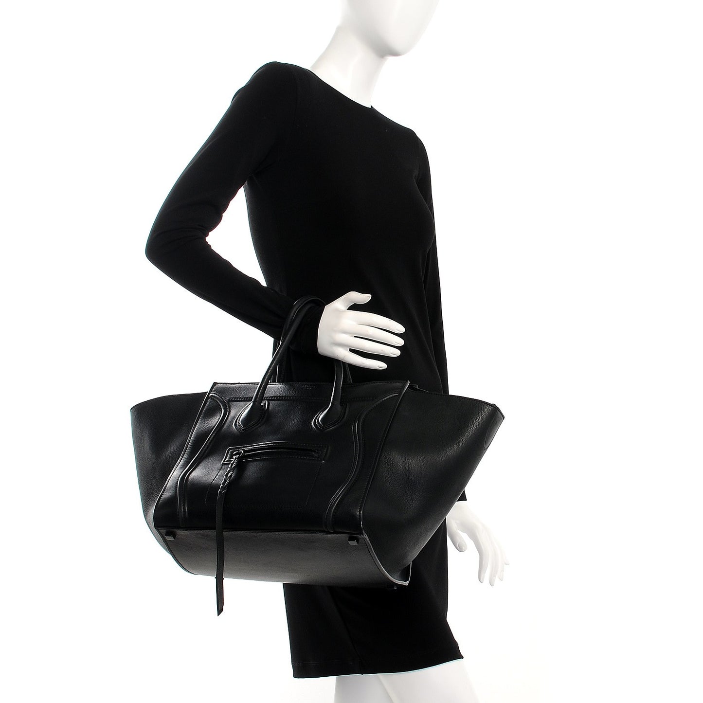 Supple Calfskin Medium Phantom Luggage Black