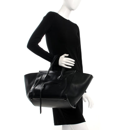 Celine Supple Calfskin Medium Phantom Luggage Black 2 of 8