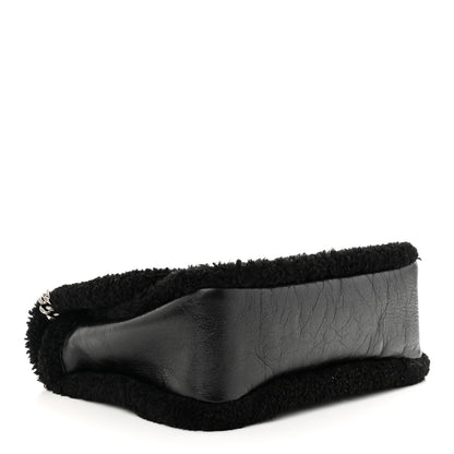 Saint Laurent Crinkled Calfskin Shearling Monogram Medium Niki Chain Satchel Black 4 of 11