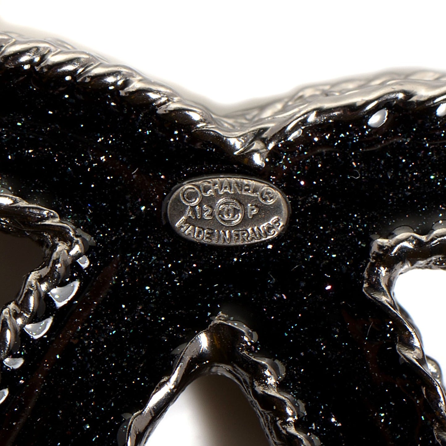Crystal CC Brooch Black Silver
