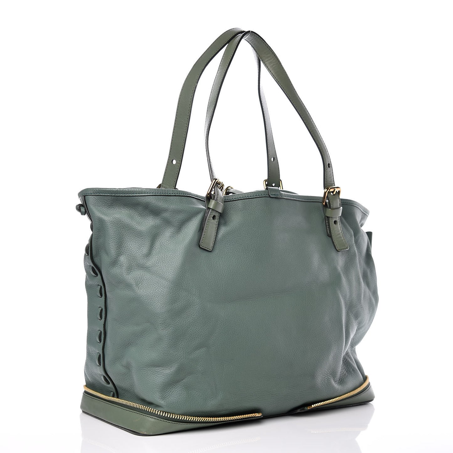 Calfskin Ellen Tote Sea Green