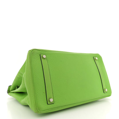Hermes Taurillon Clemence Birkin 35 Vert Cru 4 of 15