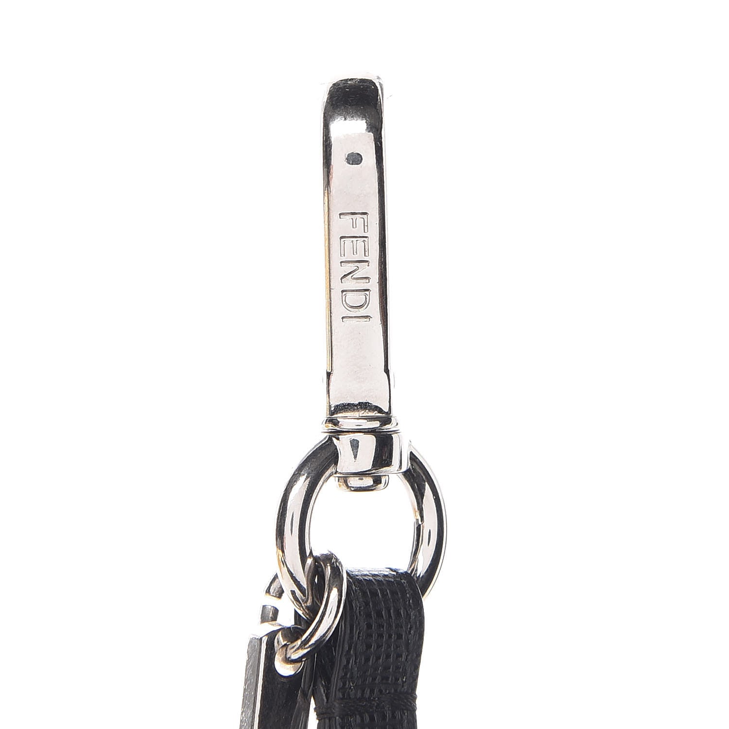 Fendi Vitello Elite Fox Fur Fusto Monster Bag Bug Charm Black Yellow 3 of 5