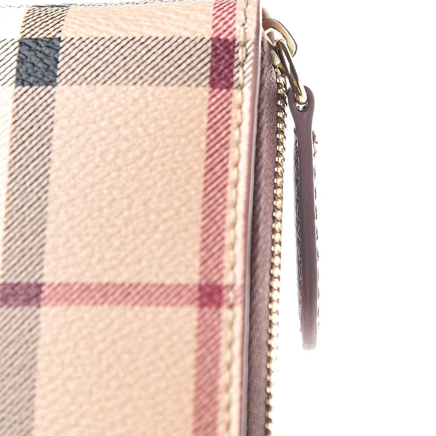 Burberry Haymarket Check Large Ziggy Zip Around Wallet Dusty Pink 9 of 9