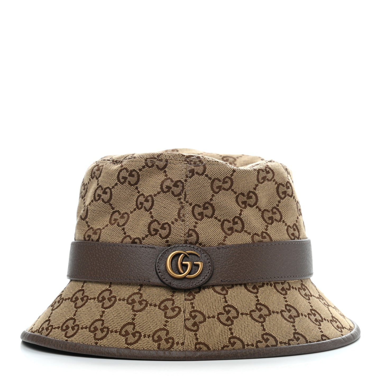 Monogram Textured Dollar Calfskin GG Jago Bucket Hat M Cacao Beige
