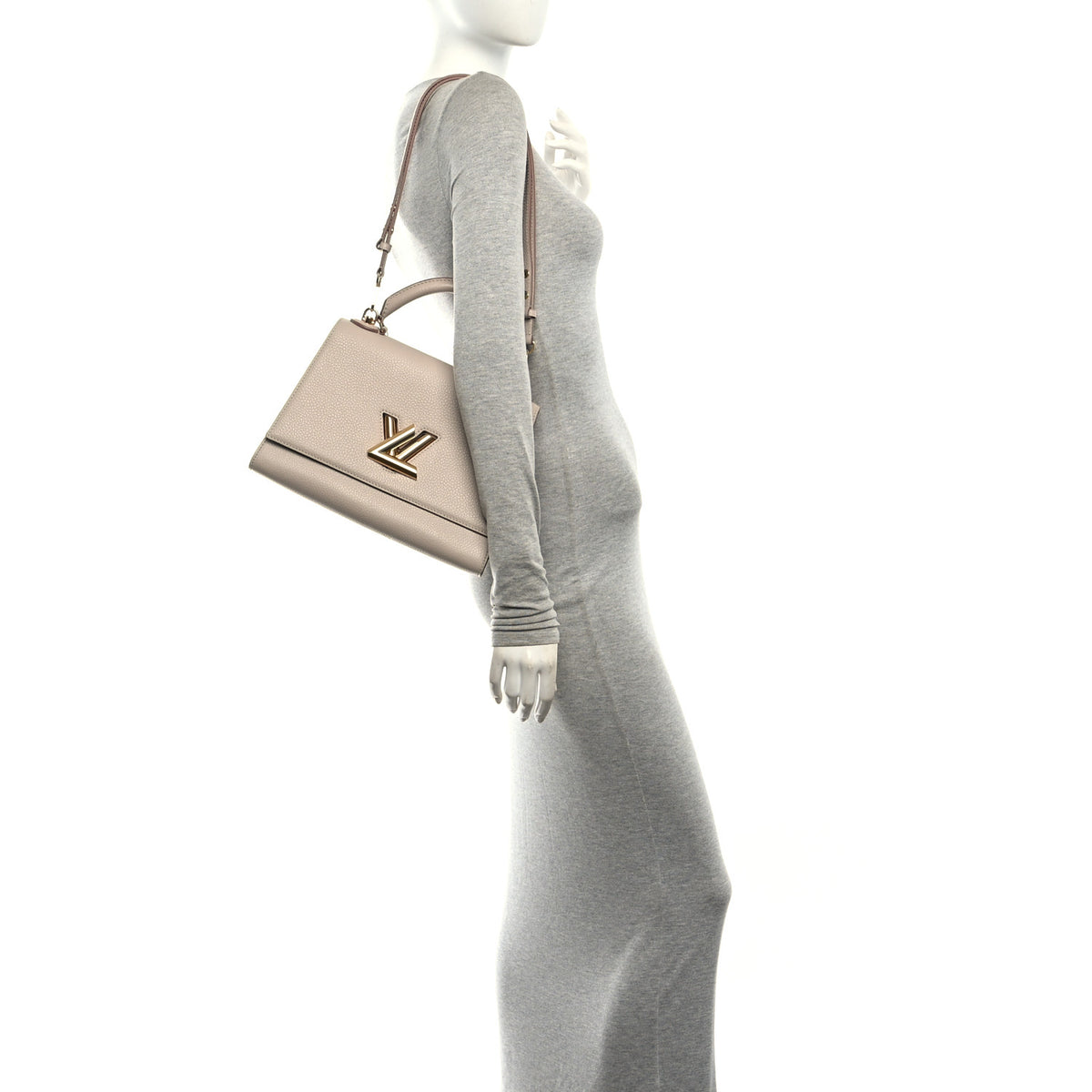 Louis Vuitton Taurillon Twist One Handle MM Greige 2 of 9