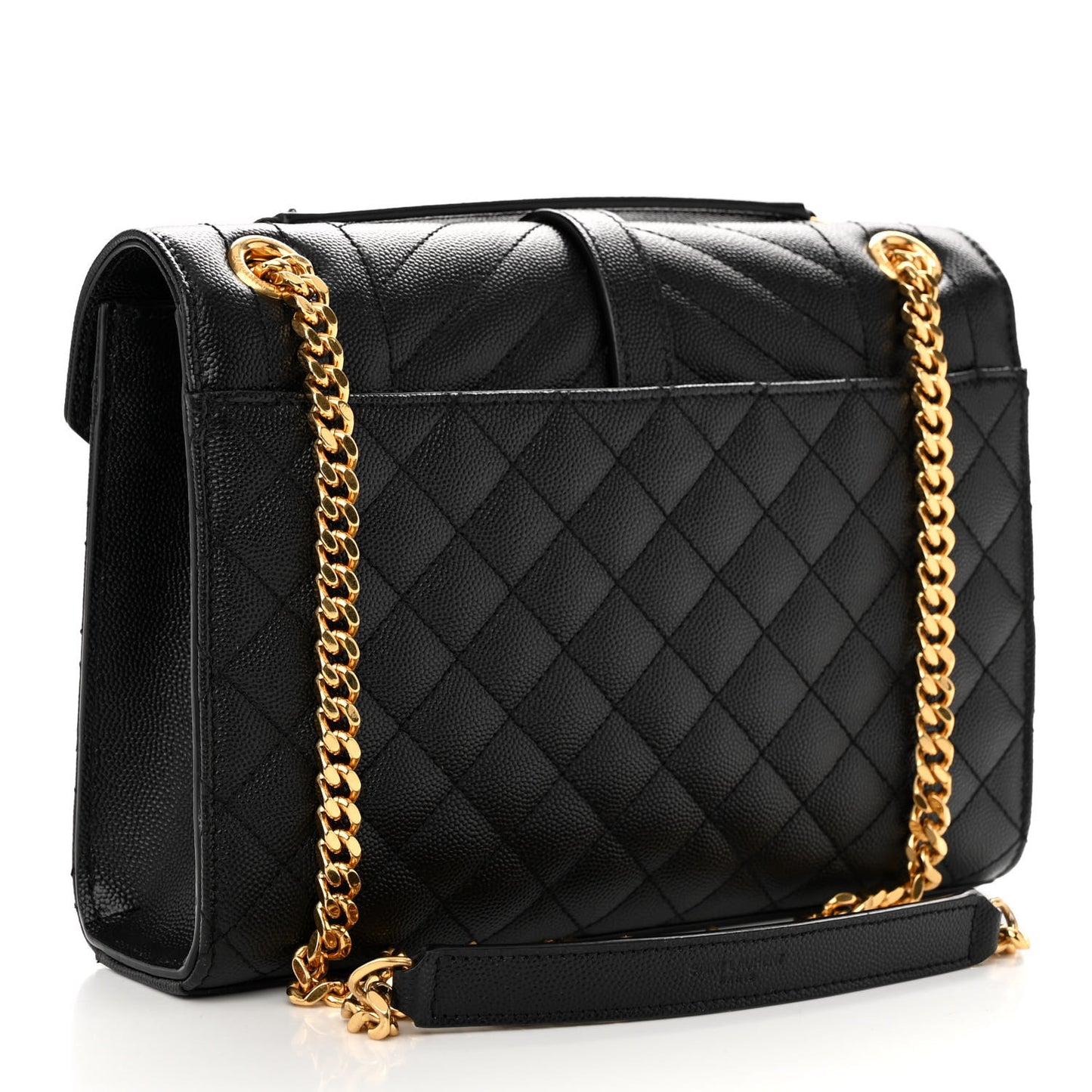 Grain De Poudre Textured Mixed Matelasse Triquilt Medium Monogram Satchel Black