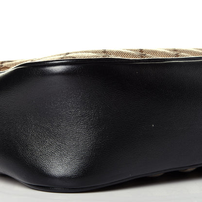 Gucci Monogram Matelasse Diagonal Small GG Marmont Chain Shoulder Bag Beige Black 8 of 11