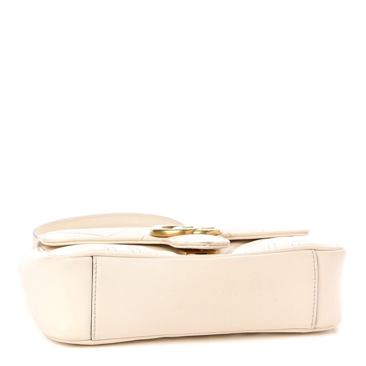 Calfskin Matelasse Mini GG Marmont Shoulder Bag White