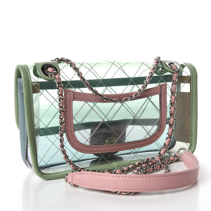 Chanel Lambskin PVC Quilted Mini Coco Splash Flap Blue Green 3 of 15