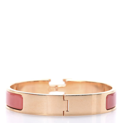 Hermes Narrow Enamel Clic Clac H Bracelet GM Rouge Corail 3 of 4