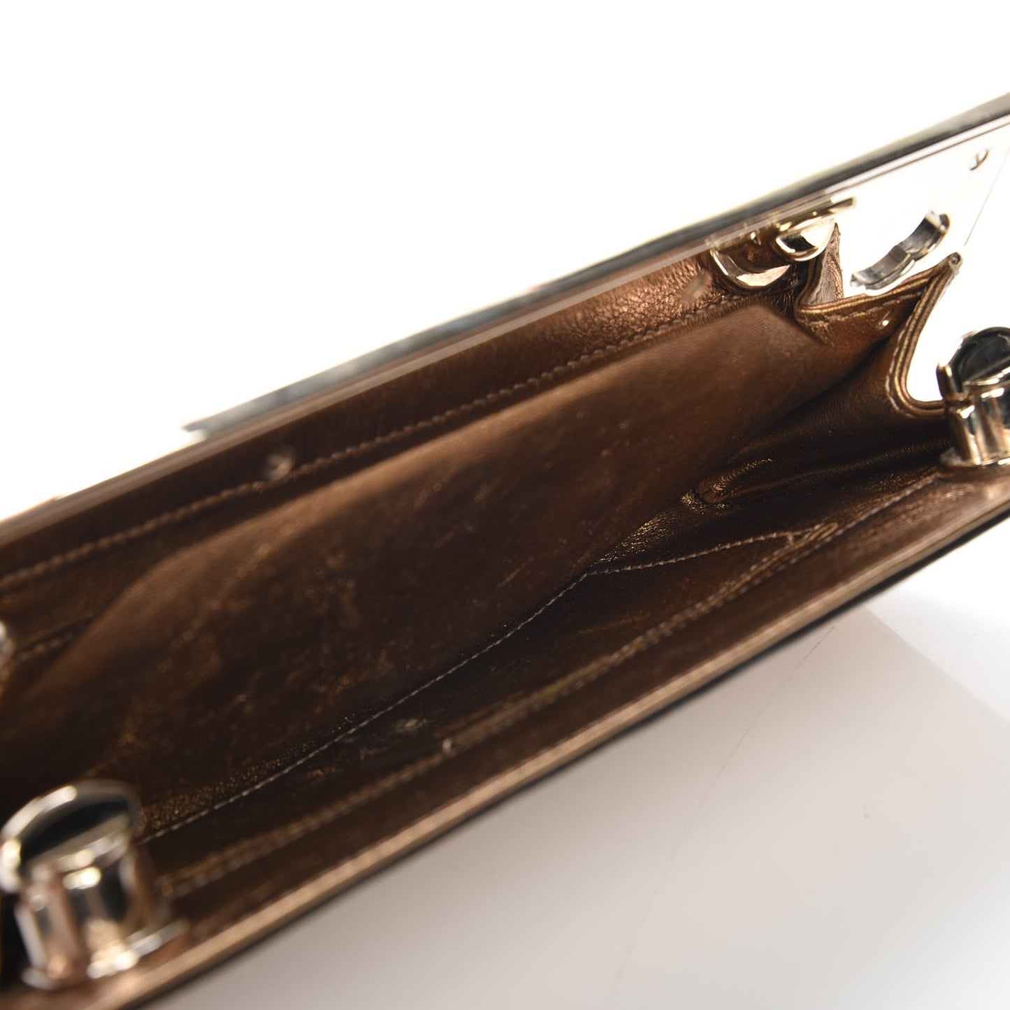 Metallic Calfskin Britt Clutch Bronze