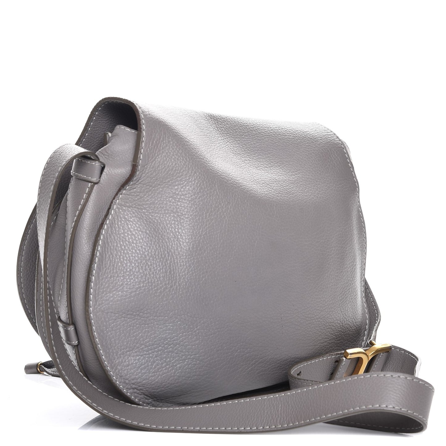Calfskin Medium Marcie Round Crossbody Bag Cashmere Grey