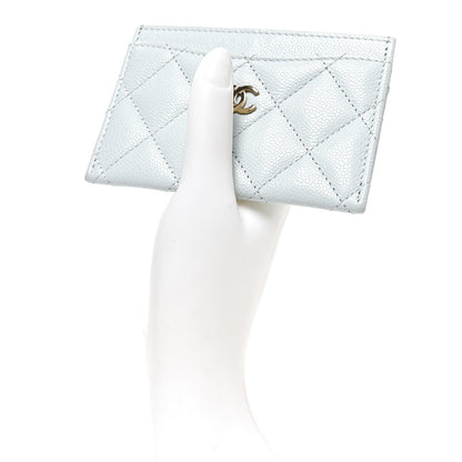 Chanel Caviar Quilted Card Holder Light Blue 2 of 9