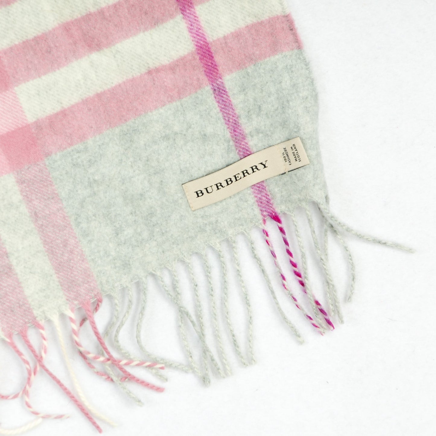 Cashmere Giant Check Scarf Grey