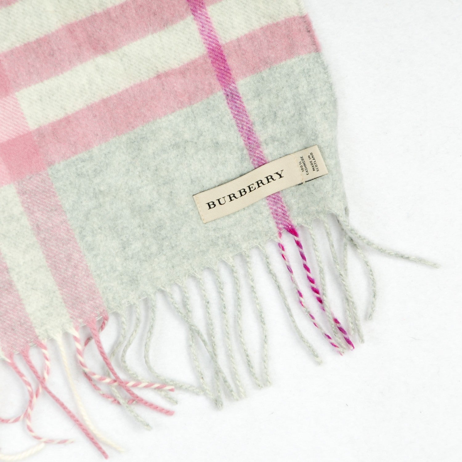 Burberry Cashmere Giant Check Scarf Grey 4 of 4