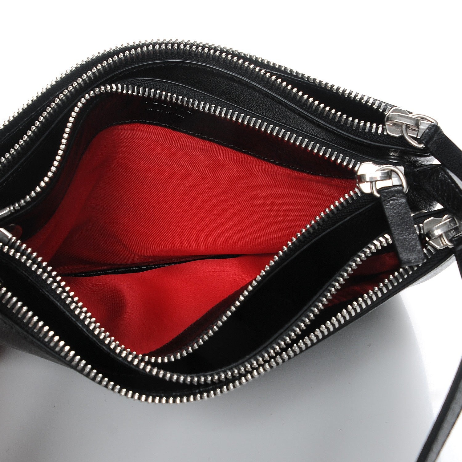 Celine Shiny Textured Calfskin Small Trio Crossbody Bag Black 5 of 7