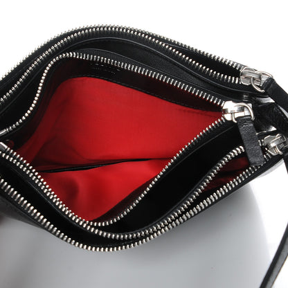 Celine Shiny Textured Calfskin Small Trio Crossbody Bag Black 5 of 7