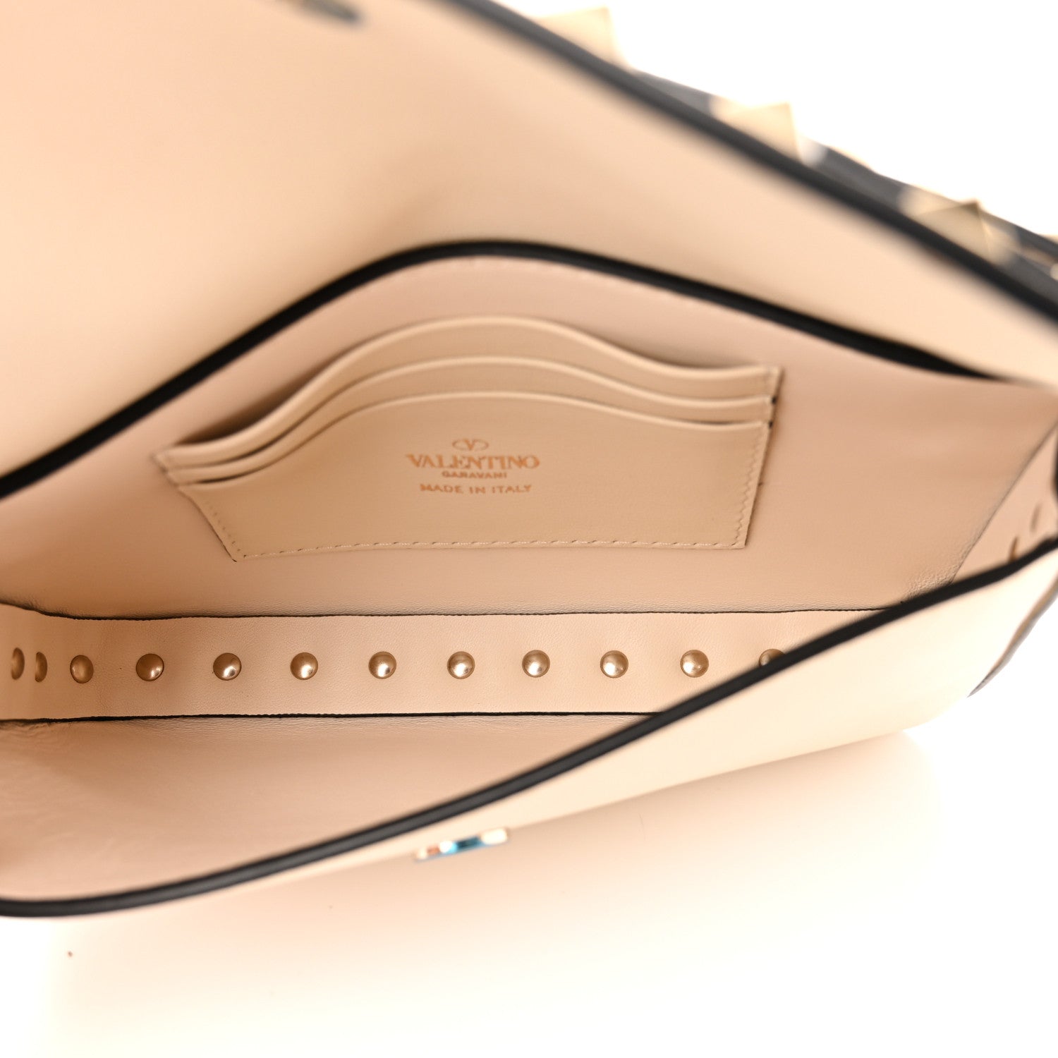 Valentino Garavani Calfskin Rockstud Crossbody Pouch Light Ivory 5 of 9
