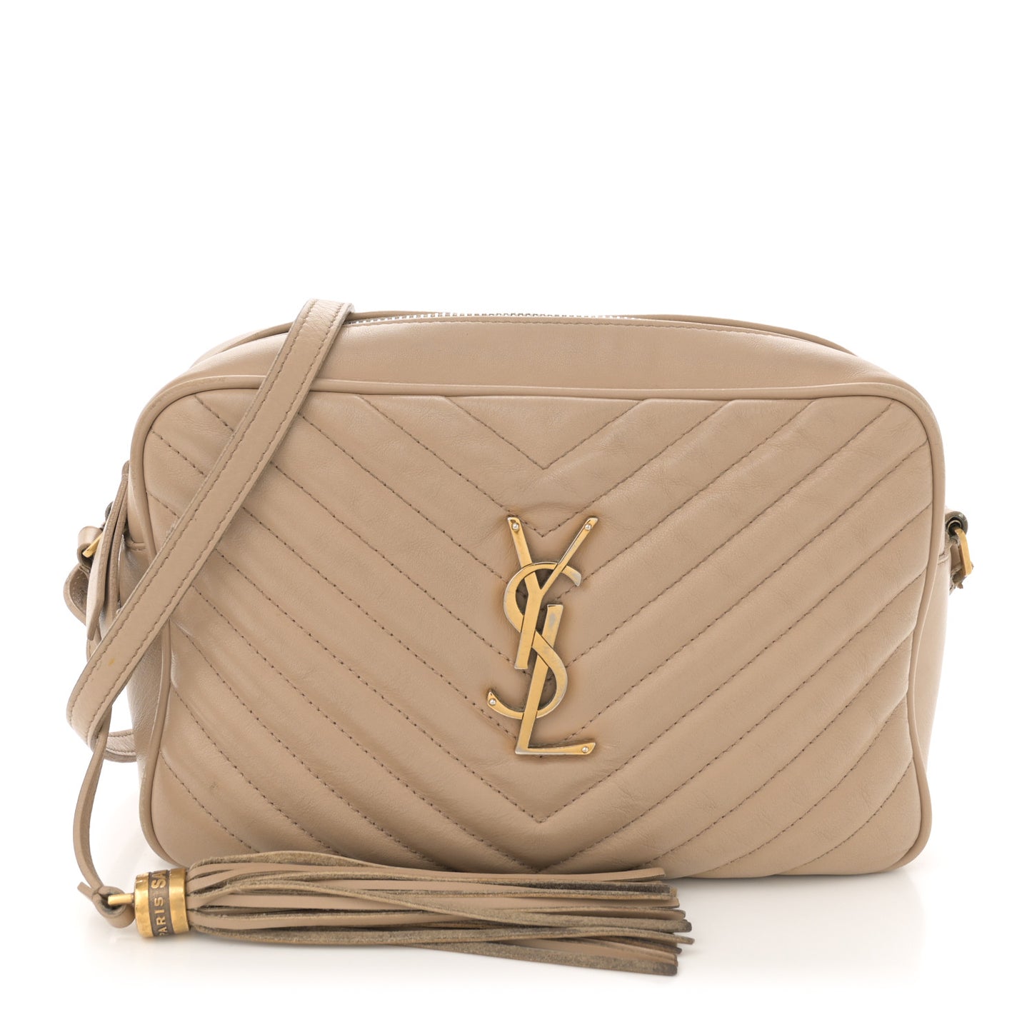 Calfskin Matelasse Monogram Lou Camera Bag Dark Beige