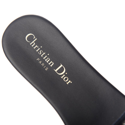Christian Dior Canvas Embroidered Dway Mules Slide Sandals 37 Deep Blue 8 of 11