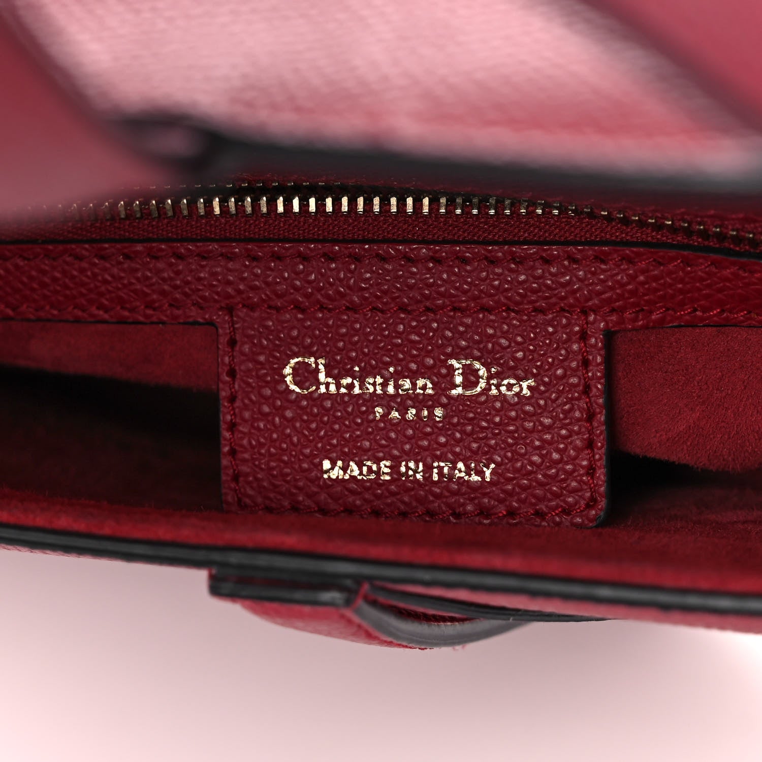 Christian Dior Grained Calfskin Saddle Bag Burgundy 5 of 12