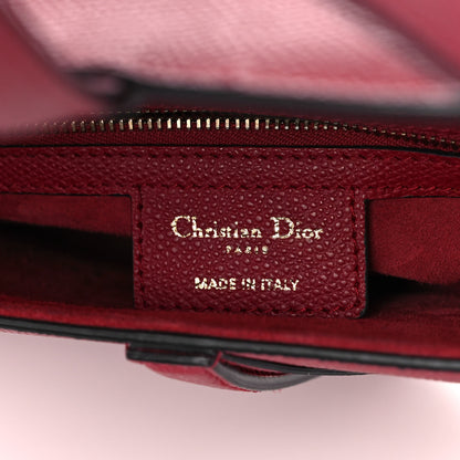 Christian Dior Grained Calfskin Saddle Bag Burgundy 5 of 12