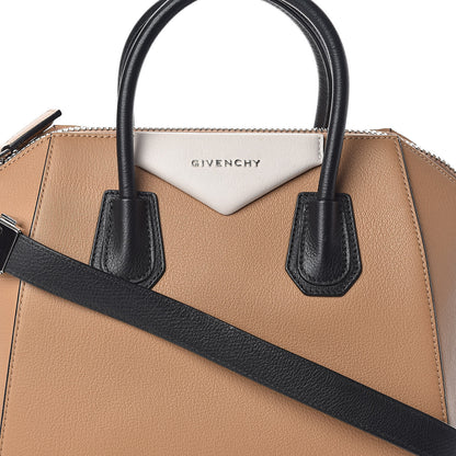 Givenchy Sugar Goatskin Small Tri-Color Antigona Beige Black Brown 7 of 9