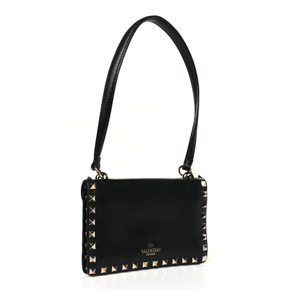 Valentino Garavani Vitello Mini Rockstud Shoulder Flap Bag Black 3 of 9