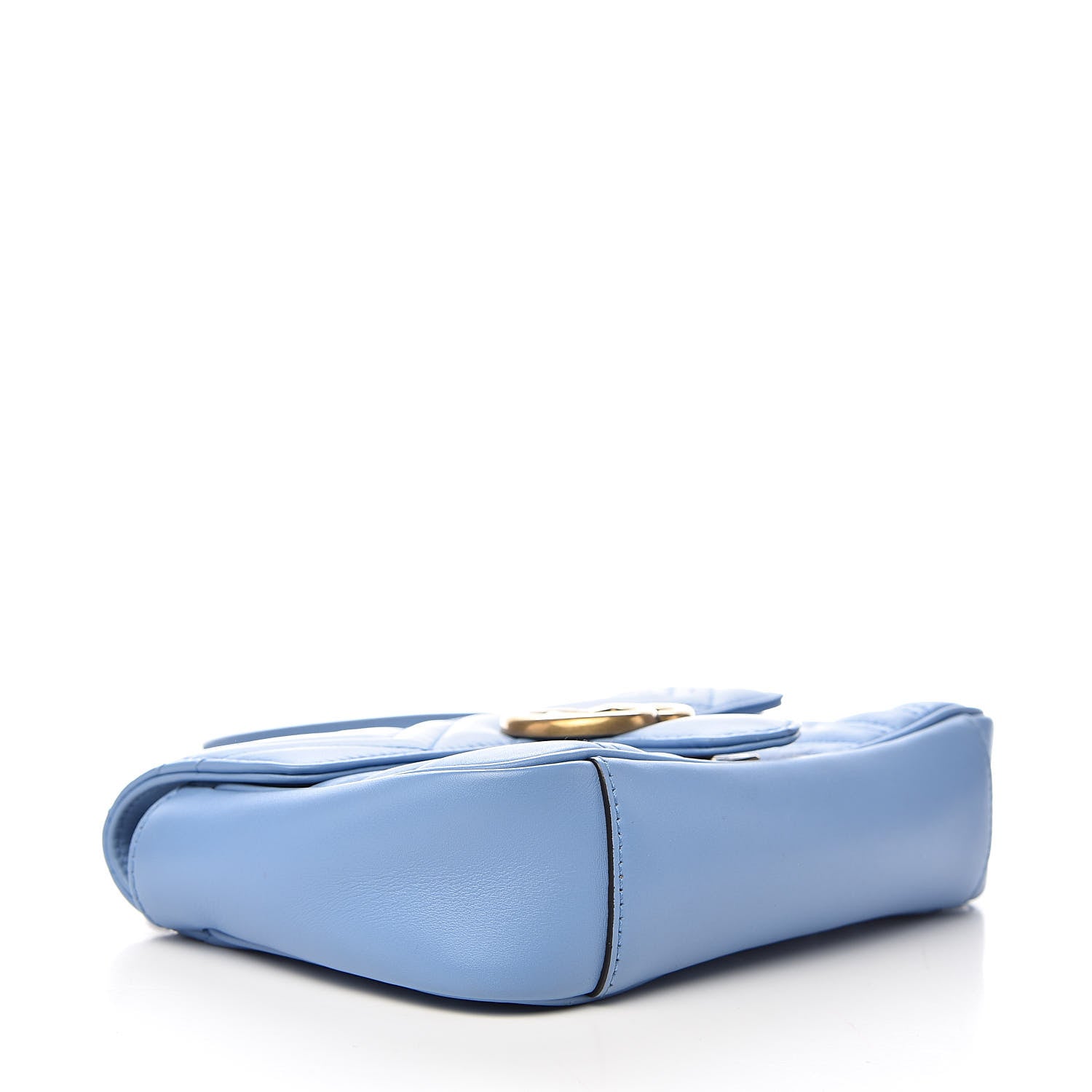 Gucci Calfskin Matelasse Mini GG Marmont Shoulder Bag Clear Sky Blue 4 of 11