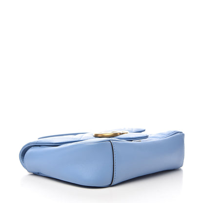 Gucci Calfskin Matelasse Mini GG Marmont Shoulder Bag Clear Sky Blue 4 of 11