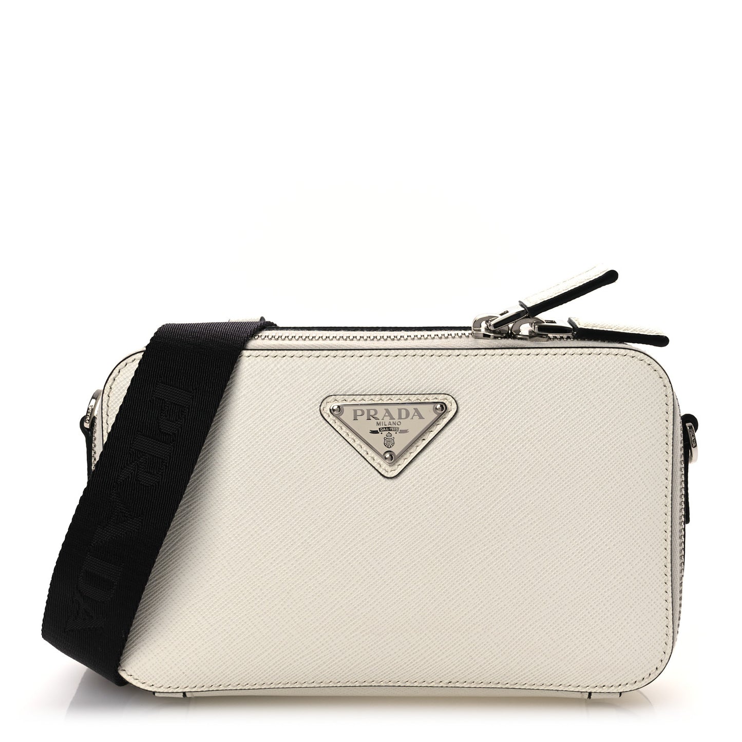 Saffiano Travel Small Brique Crossbody Bag White
