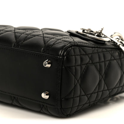 Christian Dior Lambskin Cannage Mini Lady Dior Black 10 of 10
