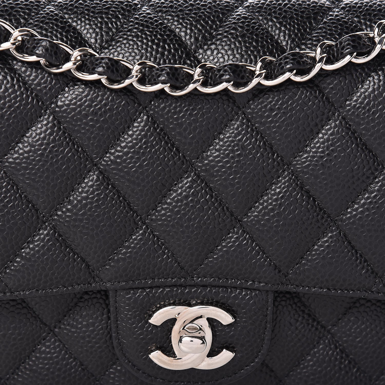 Chanel Caviar Quilted Medium Double Flap Black 8 of 12