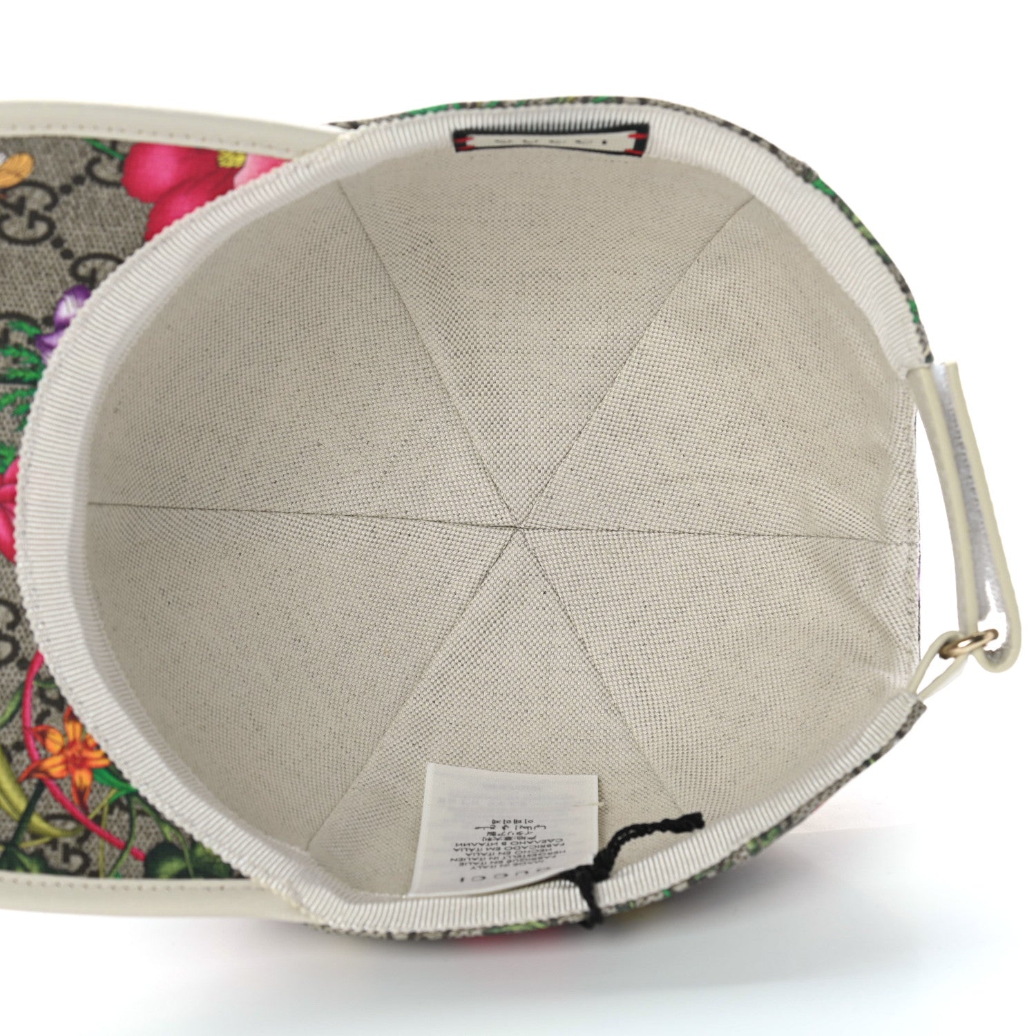 Gucci GG Supreme Flora Claudia Baseball Hat 58 L White 6 of 8