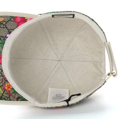 Gucci GG Supreme Flora Claudia Baseball Hat 58 L White 6 of 8