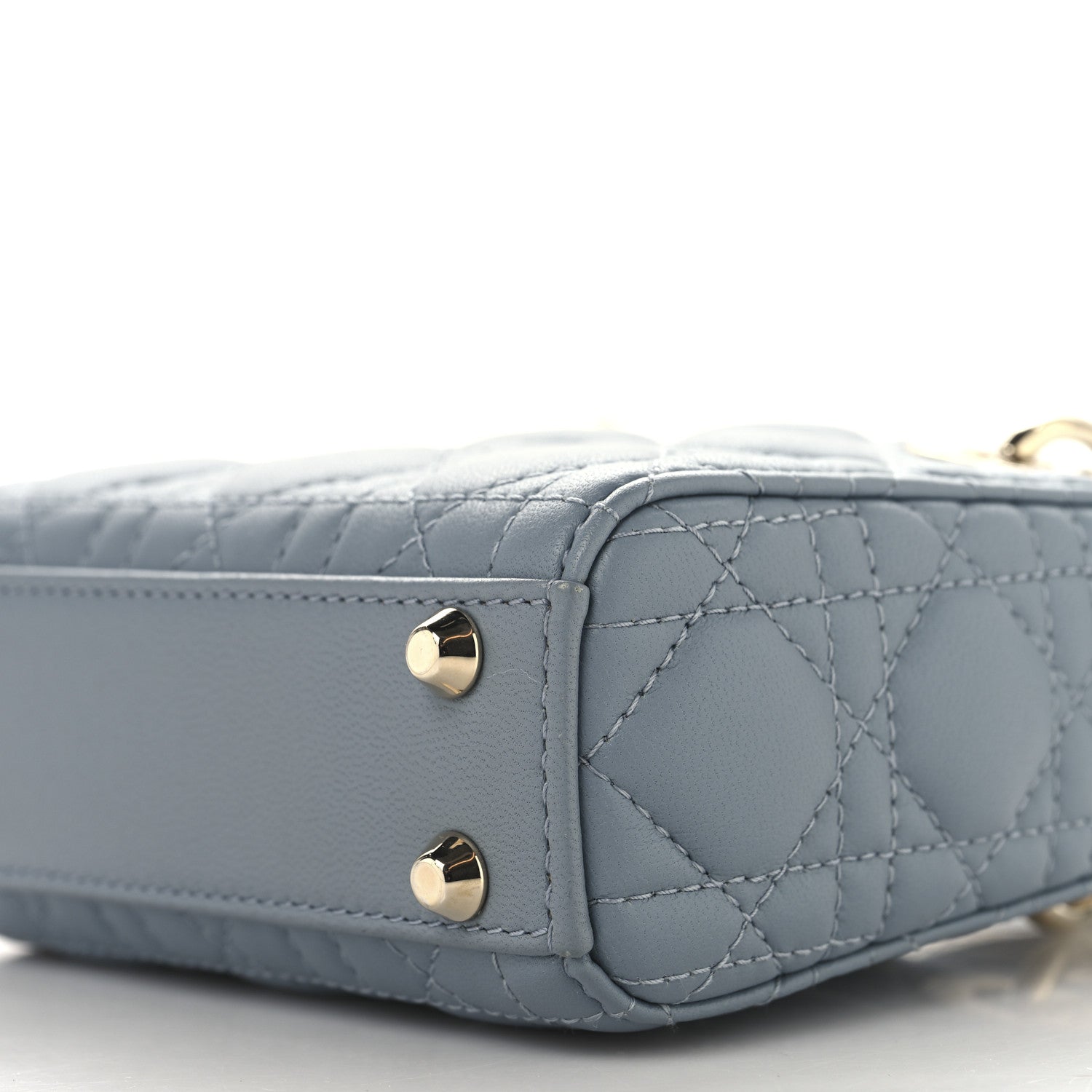 Christian Dior Lambskin Cannage Micro Lady Dior Cloud Gray 10 of 11