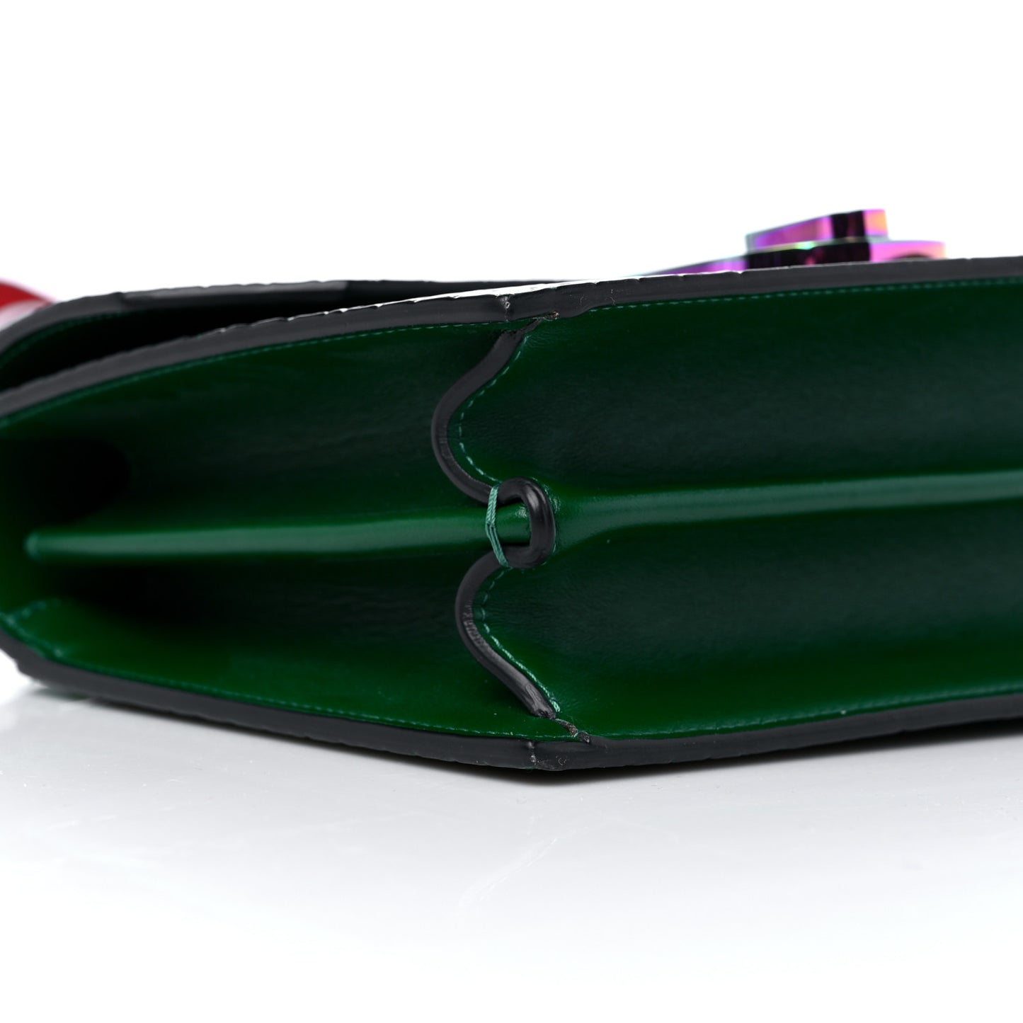 Alligator Embossed Calfskin Elisa Top Handle Bag Canopee Rainbow