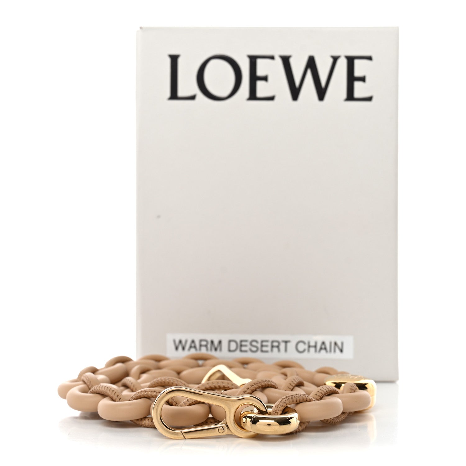 Loewe Brass Calfskin Donut Chain Shoulder Strap Silk Beige 4 of 4