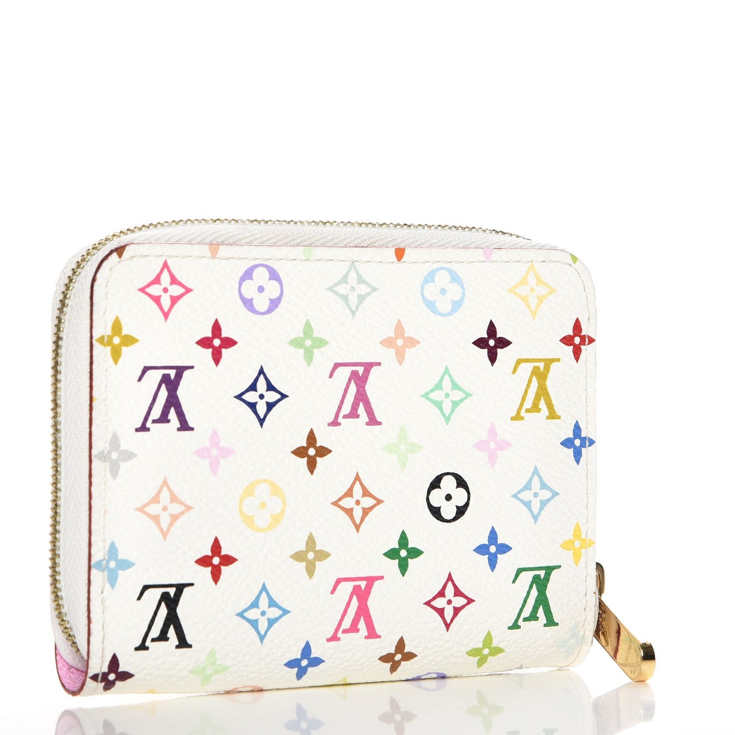 Monogram Multicolor Zippy Coin Purse Wallet White Litchi