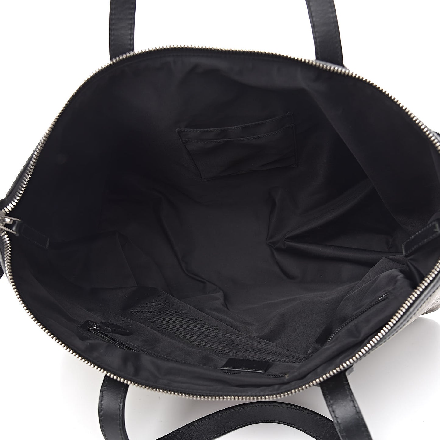 GG Supreme Monogram Web Medium Zippered Tote Beige Black