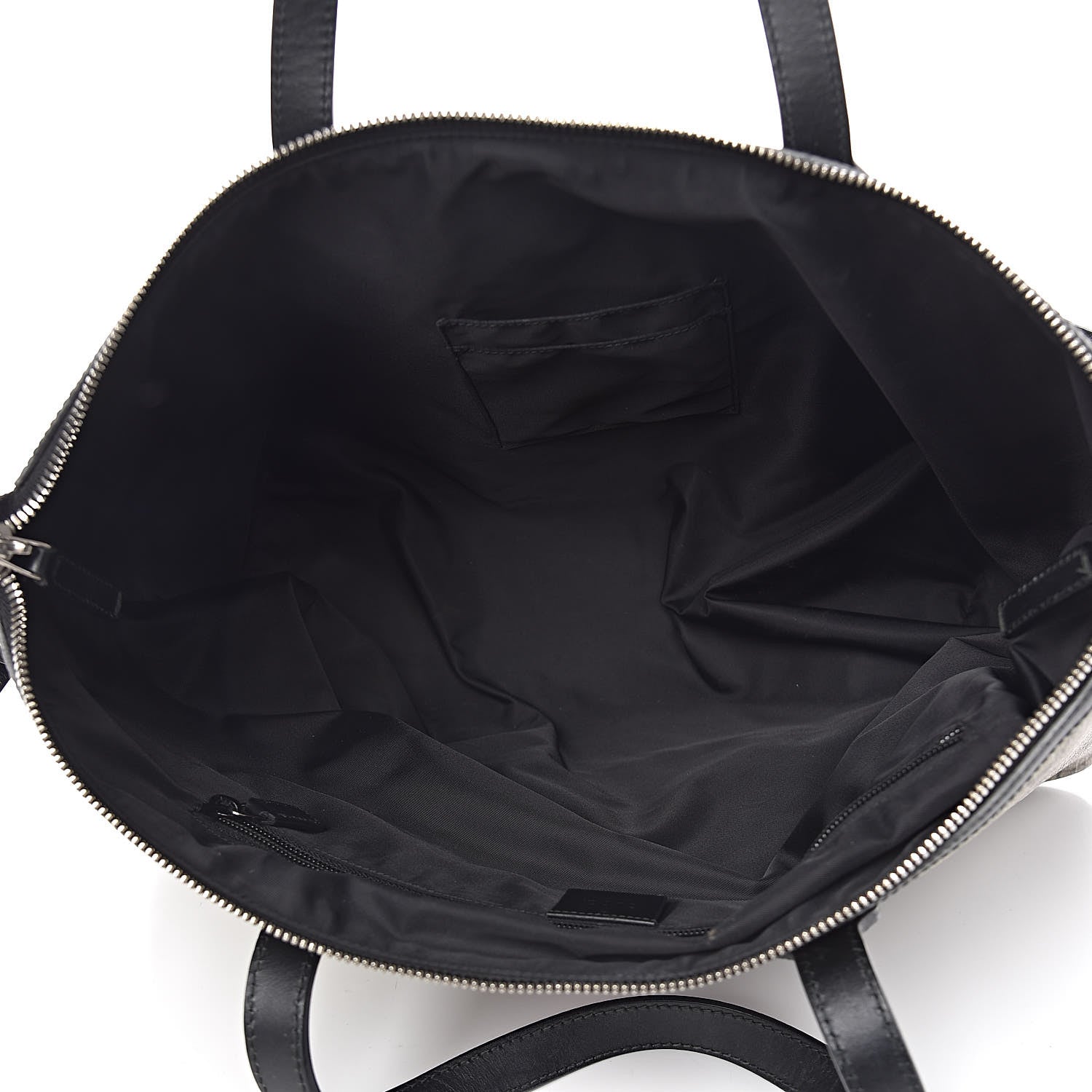 Gucci GG Supreme Monogram Web Medium Zippered Tote Beige Black 5 of 15