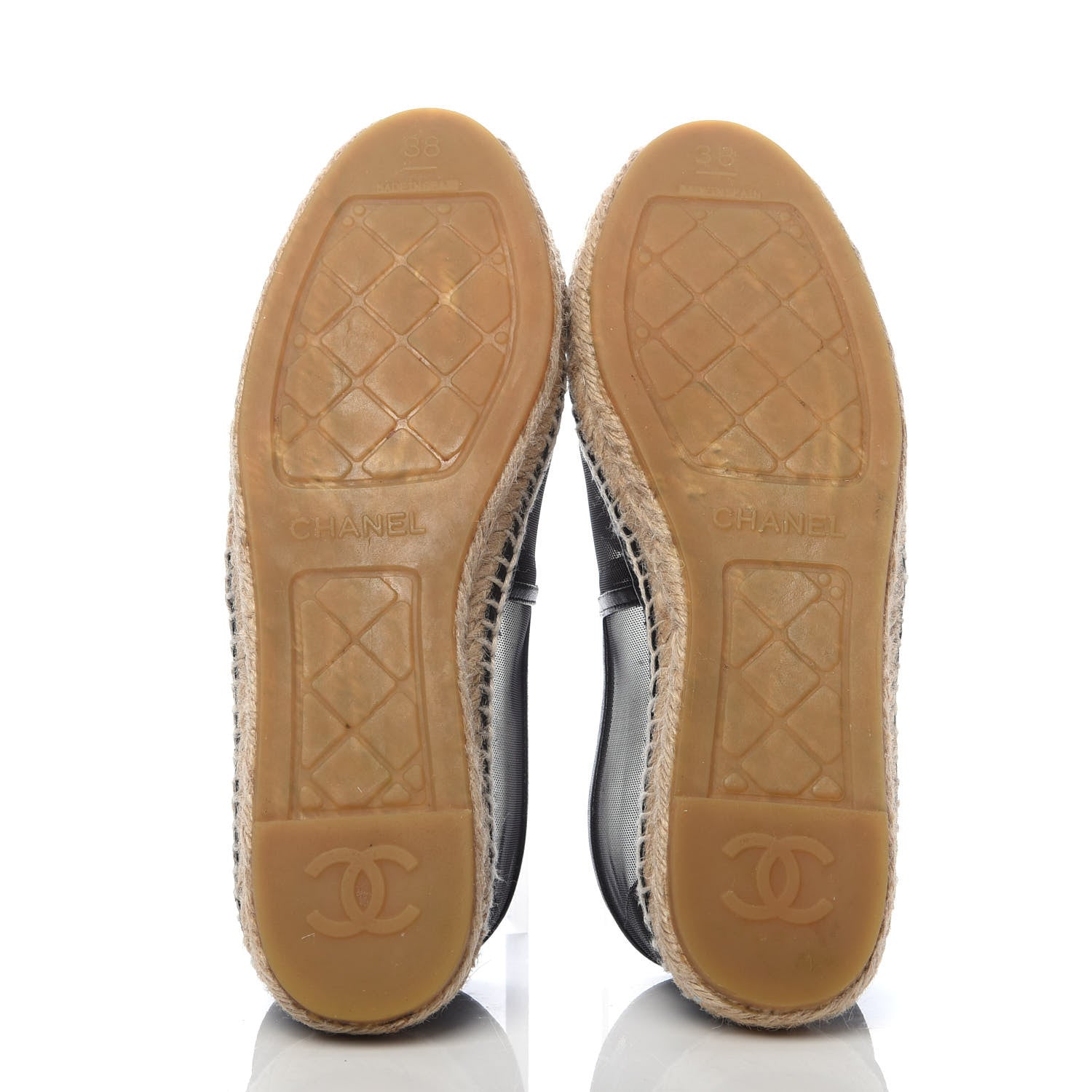 Chanel Mesh Grosgrain CC Espadrilles 38 Black 5 of 9
