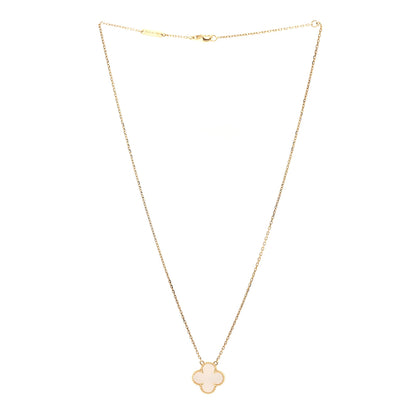 Van Cleef & Arpels 18K Gold Mother of Pearl Vintage Alhambra Pendant Necklace 3 of 6