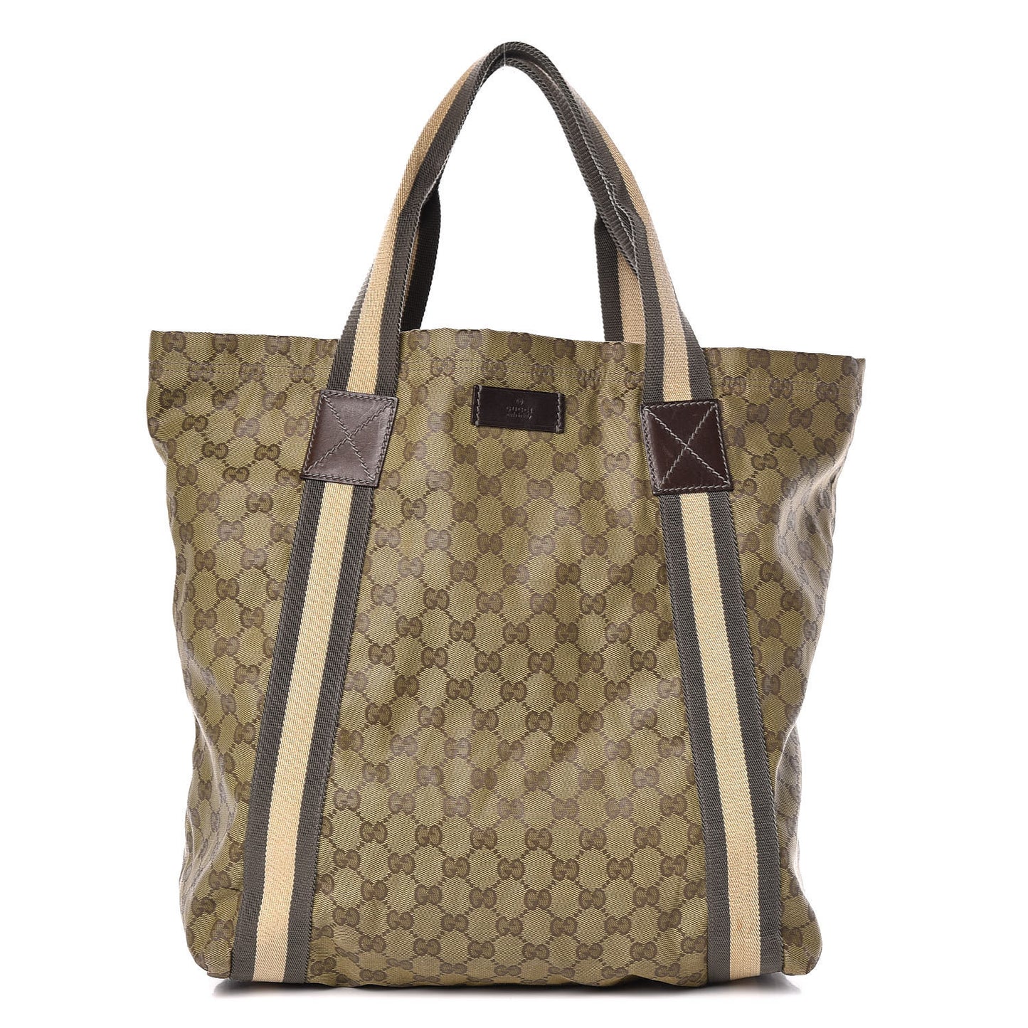 GG Monogram Medium Web Handle Vertical Tote Green