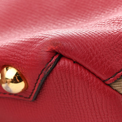 Burberry Derby Calfskin House Check Medium Banner Tote Russet Red 12 of 16