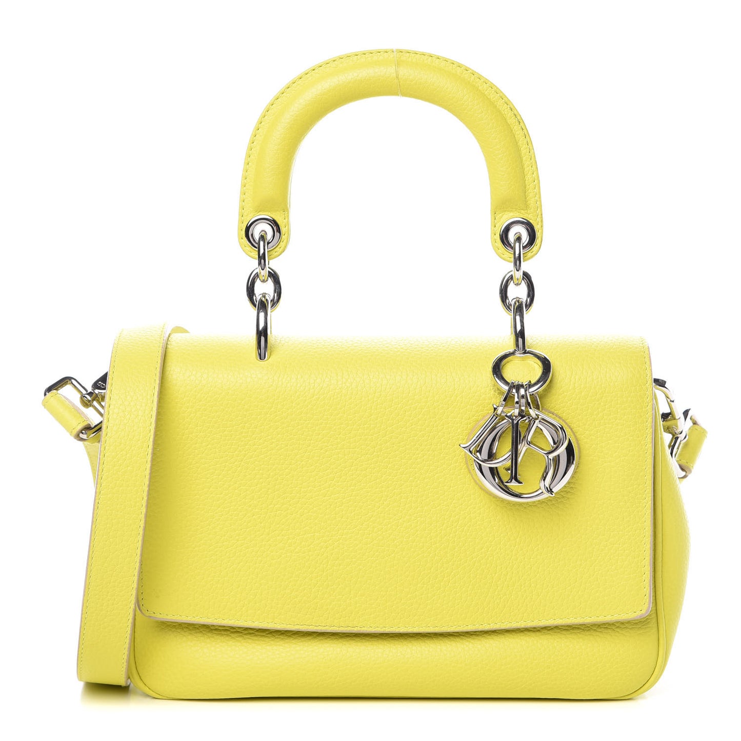 Smooth Calfskin Mini Be Dior Flap Vert Acide