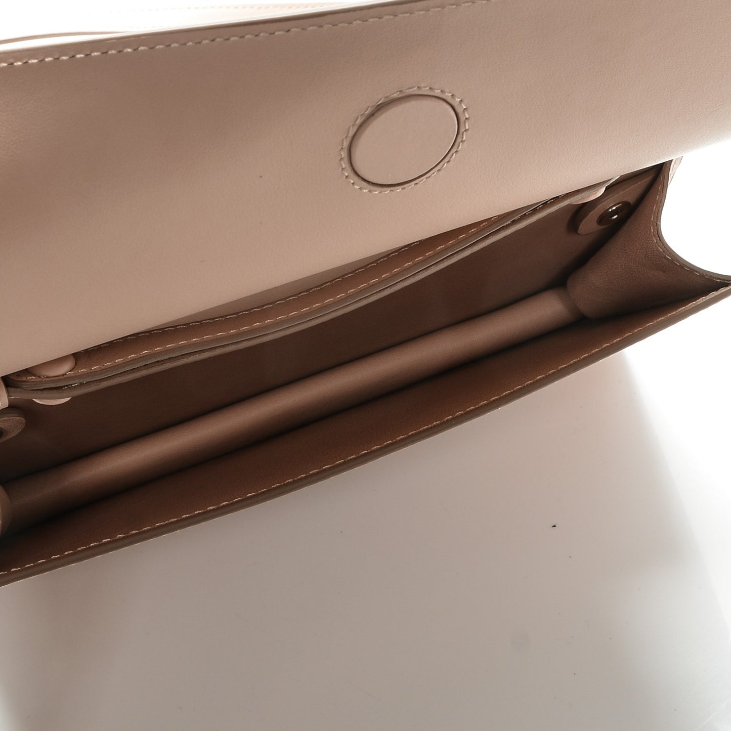 Calfskin Logo Debossed Crossbody Light Pink